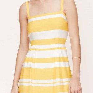 LOFT Paintbrush Striped Pleated Dress
